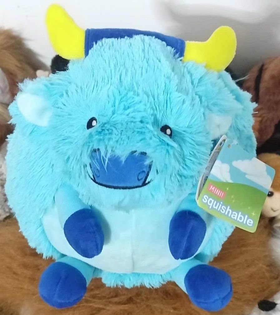 （代购）美国squishable蓝色公牛bull毛绒玩具公仔球形抱枕