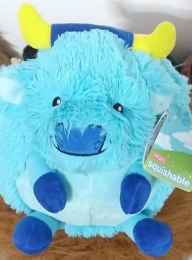 （代购）美国squishable蓝色公牛bull毛绒玩具公仔球形抱枕