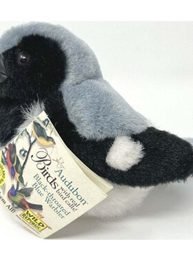 （代购）美国wild republic仿真黑喉蓝林莺warbler毛绒玩具公仔