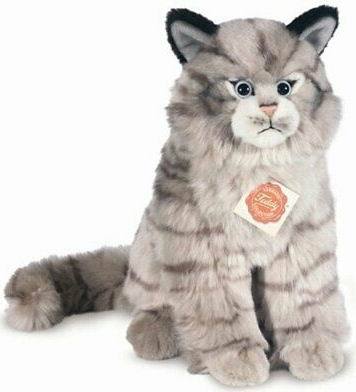 （代购）德国teddy hermann仿真坐姿欧洲野猫欧林猫毛绒玩具公仔