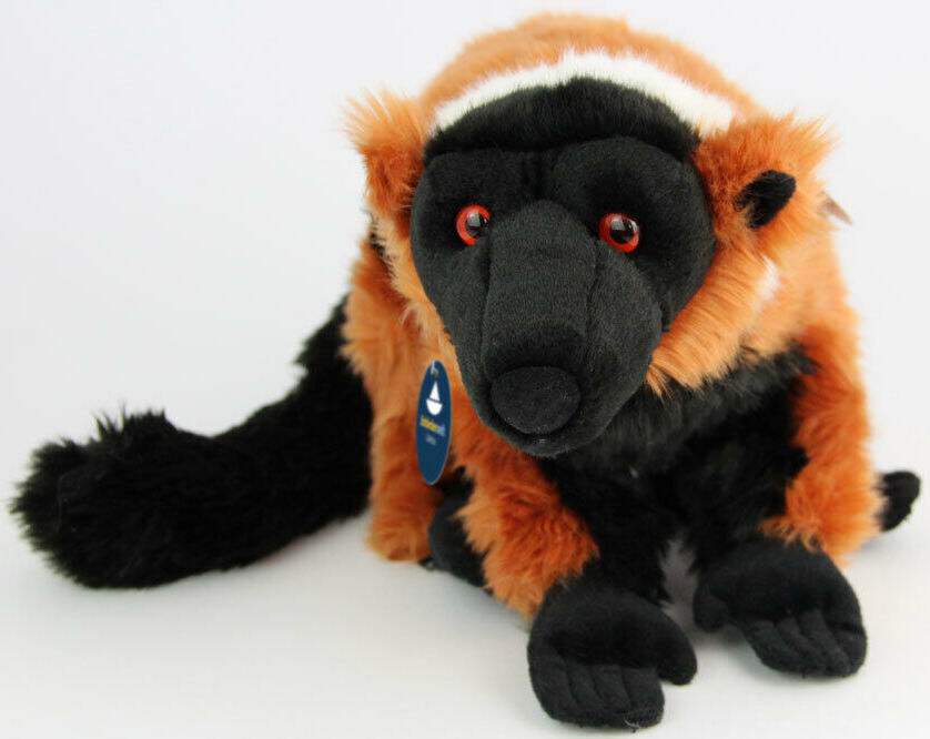 （代购）德国uni-toys仿真红领狐猴red ruffed lemur毛绒玩具公仔