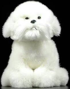 (代购)德国teddy hermann仿真比熊犬狗狗bichon毛绒玩具公仔