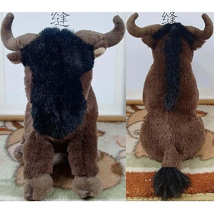 （定做）仿真牛羚角马wildebeest毛绒玩具公仔