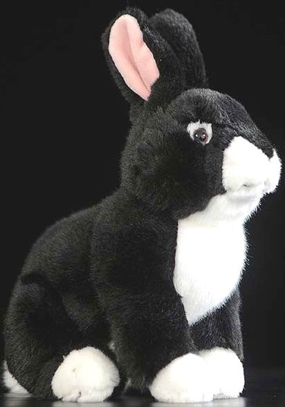 （代购）德国teddy hermann仿真坐姿大黑兔rabbit毛绒玩具公仔