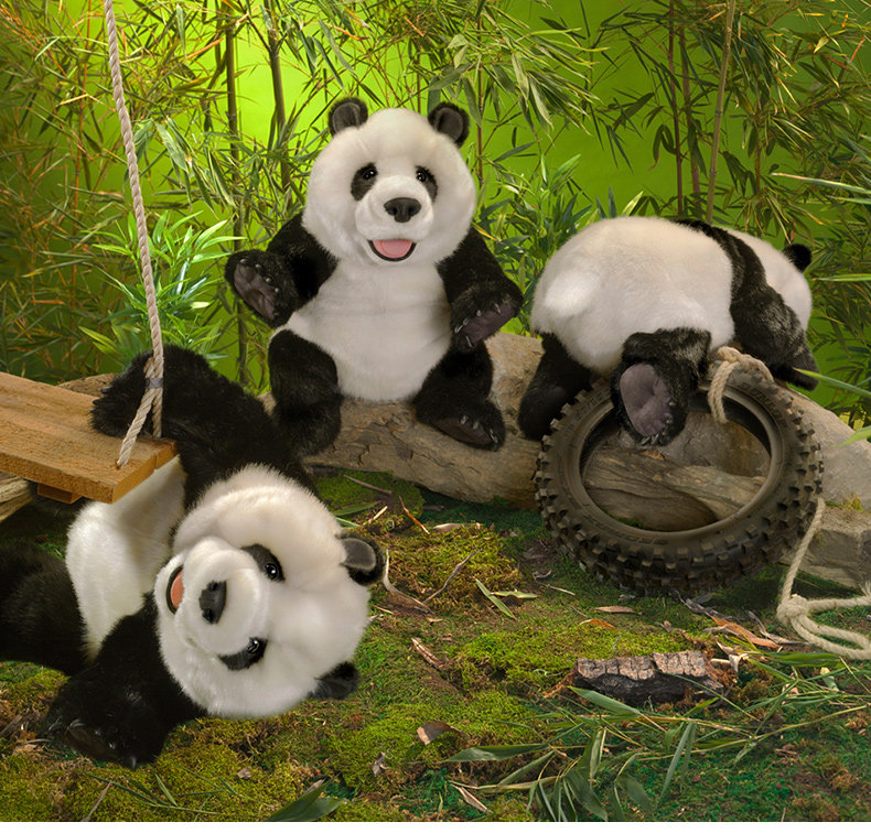 （现货包邮）美国folkmanis仿真超大号大熊猫毛绒玩具公仔