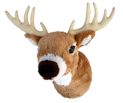 （代购）美国adore仿真白尾鹿头deer墙壁挂饰毛绒玩具公仔