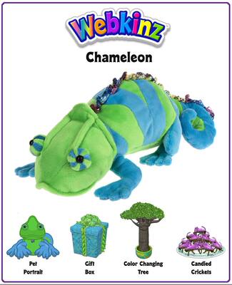 （代购）加拿大ganz仿真避役变色龙chameleon毛绒玩具公仔