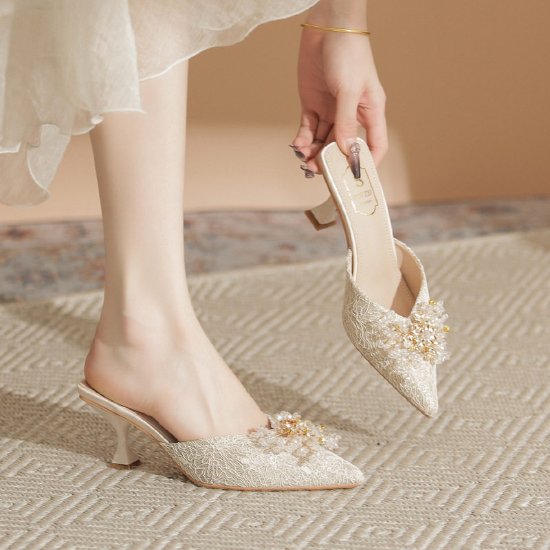 高跟鞋细跟高级感小众设计感包头凉鞋女2026年春季新款不累脚单鞋