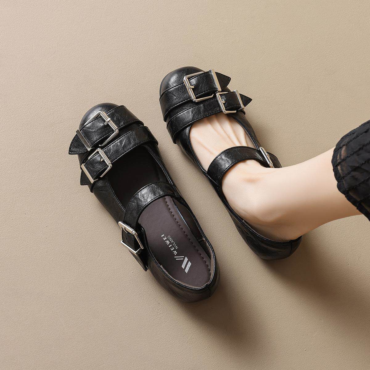 百搭法式晚晚风复古平底内增高浅口单鞋女2026新款配裙子玛丽珍鞋