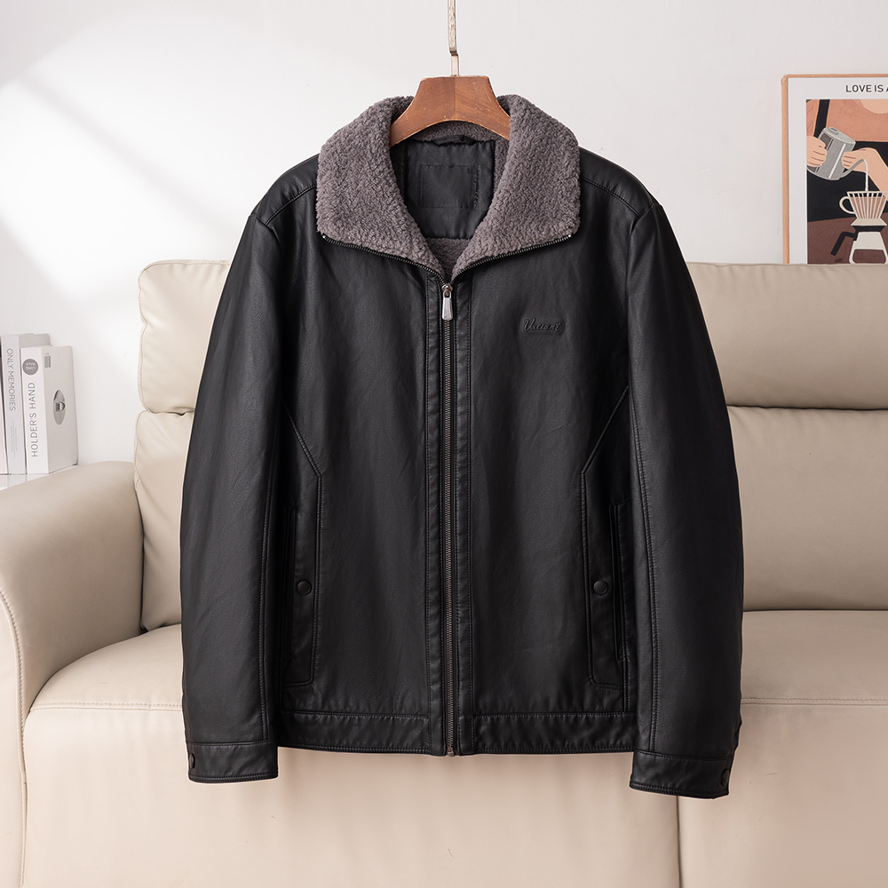 撤柜羊毛防风加厚保暖夹克衫皮衣