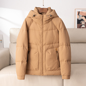 鹅绒服男冬季 撤柜男装 保暖连帽羽绒服舒适日常纯色外套 蓬松 680