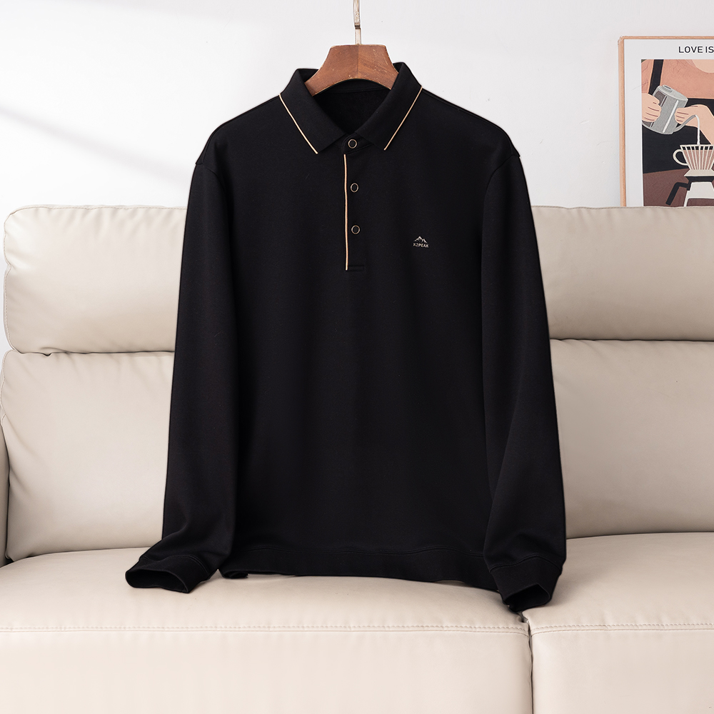 撤柜男装！秋冬保暖！日常百搭加绒长袖T恤舒适内搭翻领打底衫潮