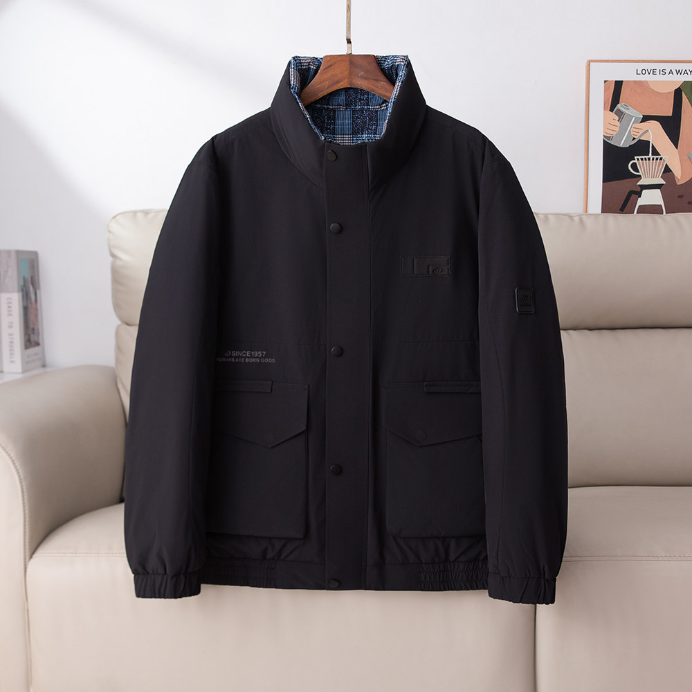 工装立领羽绒服男士冬季加厚保暖