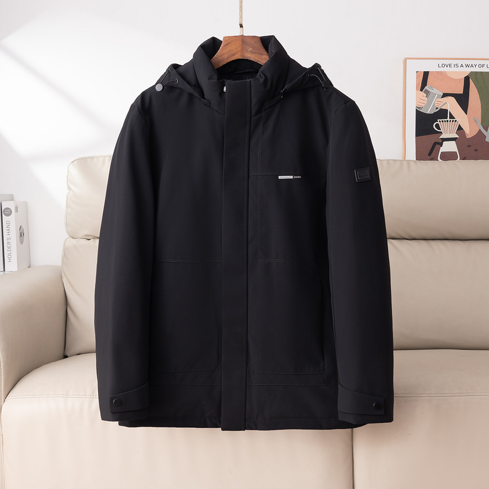 可拆卸设计！商务绅士羽绒服加厚加绒保暖90鸭绒户外连帽防风外套