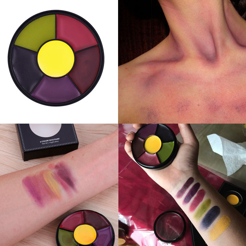 万圣节6色防伤口淤青伤效油彩彩绘膏 cos特效化妆人体脸部用品