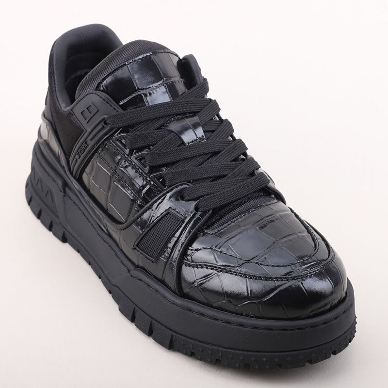 高端鳄鱼纹牛皮板鞋男士欧洲站厚底增高个性潮鞋轻软时尚休闲鞋子