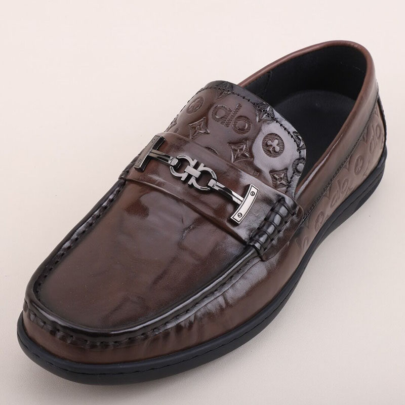 高端时尚豆豆鞋男士真皮英伦风商务休闲鞋轻软舒适百搭潮流乐福鞋