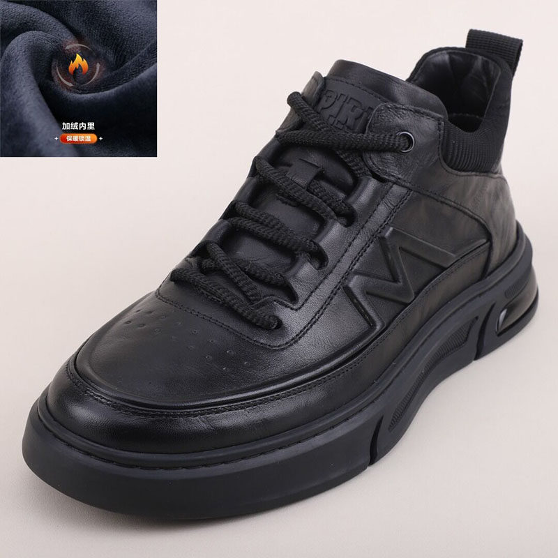 广州高端潮牌高帮鞋男2025冬季加绒保暖休闲板鞋轻软舒适时尚短靴