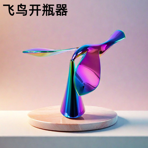 能开啤酒瓶的金属飞鸟平衡摆件