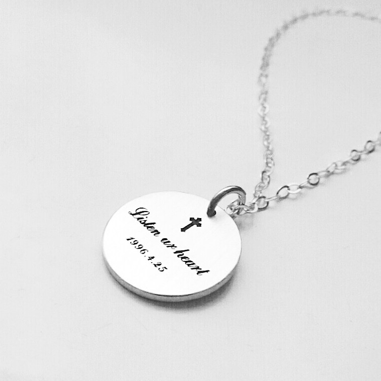 diy定制刻照片图案闺蜜圆形项链