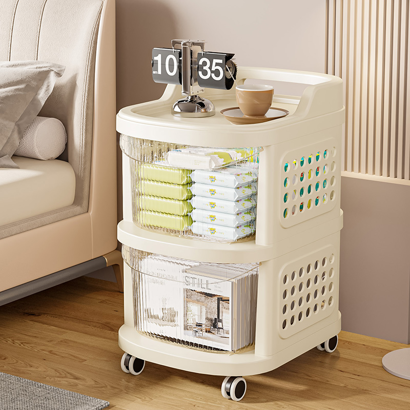 小推车置物架D+可移动抽屉式