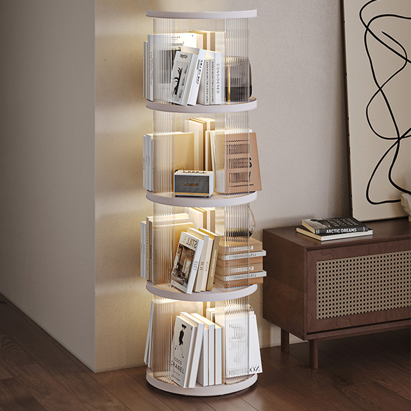D+落地亚克力旋转书架可旋转