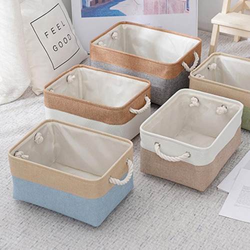 布艺收纳筐可折叠带提手