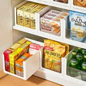 橱柜收纳盒厨房直角长方形桌面整理盒子日式 零食杂物储物盒收纳筐
