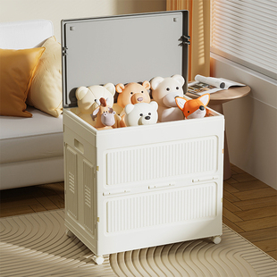 收纳箱折叠大容量超大翻盖衣物收纳箱娃娃收纳桶储物柜收纳筐