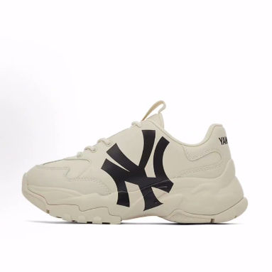 MLB Big Ball Chunky  复古印花 低帮 老爹鞋 男女同款 米黄色