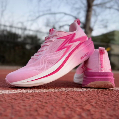 361° 飞燃4MIX 桃花韵 减震耐磨低帮竞速跑步鞋 男女同款 白粉红