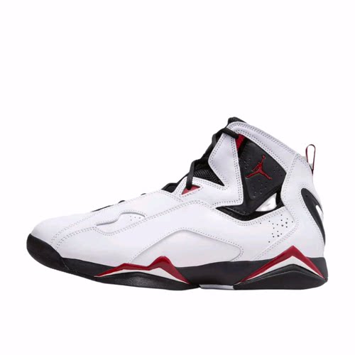 Jordan True Flight 合成革皮革 中帮 复古篮球鞋 男款 白黑