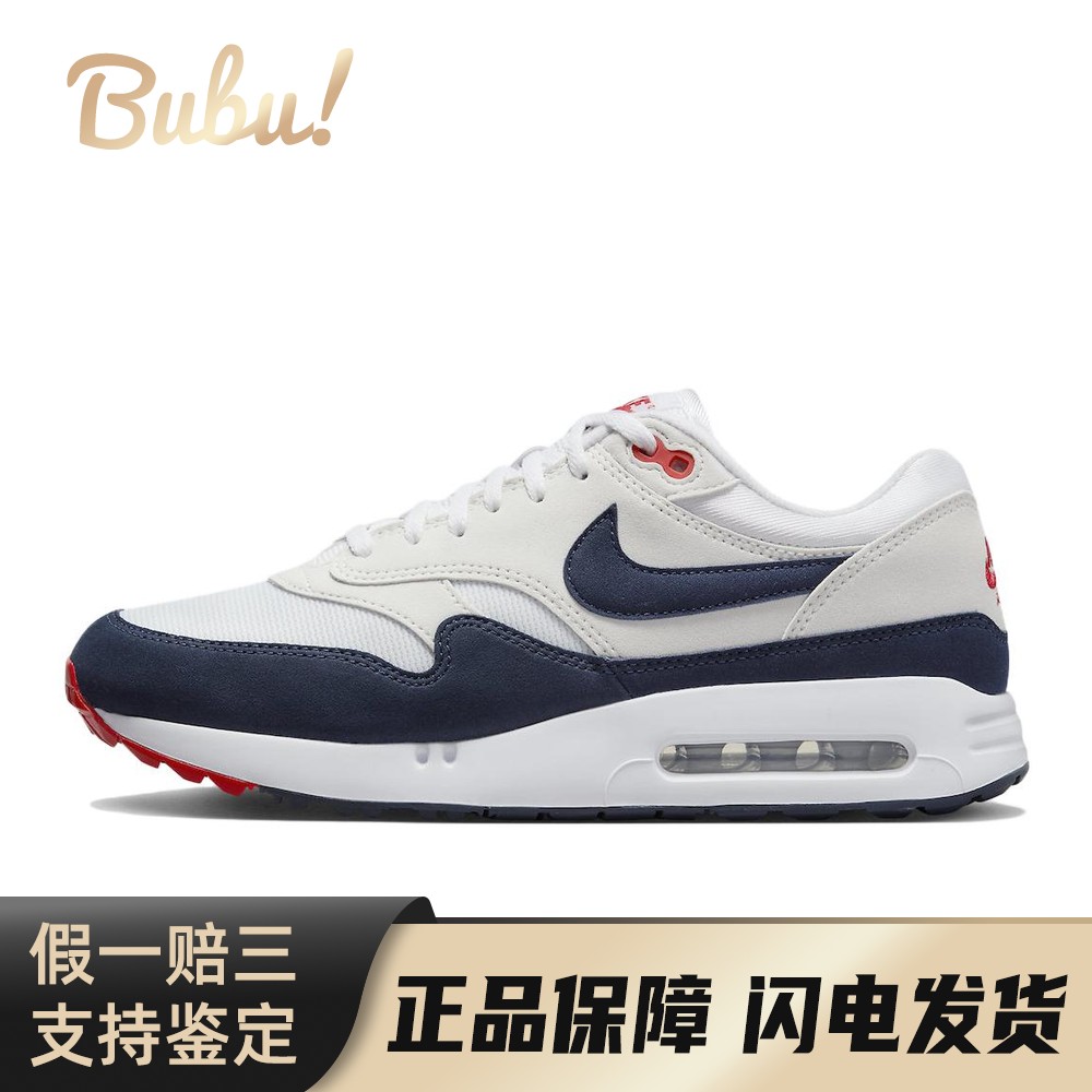【布布】 Nike 高尔夫球鞋 白色 Air Max 1 Golf "Navy Red" 织物