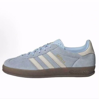 adidas originals GAZELLE 耐磨 低帮 生活休闲鞋 女款 蓝白