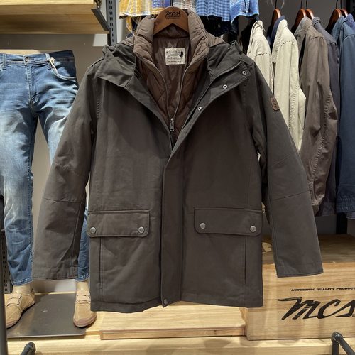 万宝路MCS男装秋冬款松身版立领连帽羽绒服CW22WJ875M专柜4600HD