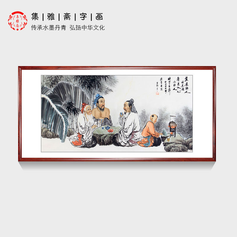 古代人物国画刘中芬纯手绘真迹作品书画仿古字画现代客餐厅装饰画
