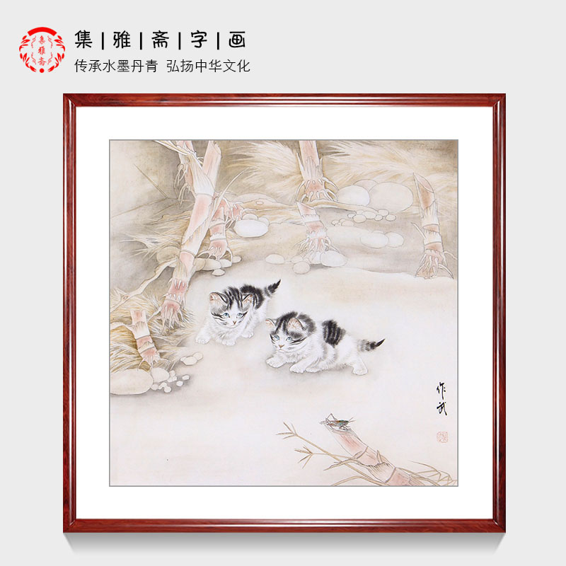 名人字画 马作武纯手绘真迹动物画猫趣图 客厅餐厅现代中式装饰画|ruв категории Домашний быт, декоративная живопись, китайская живопись - от Buy2taobao.com для оказания профессиональной услуги покупки агента Taobao