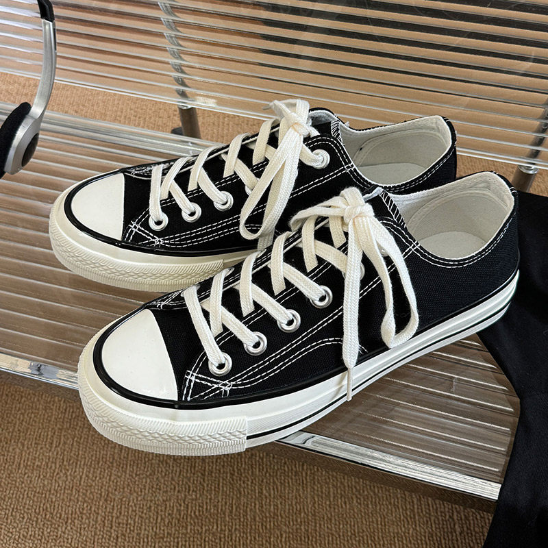 经典低帮男女同款情侣款百搭休闲透气港风学院平底时尚潮流帆布鞋,女鞋,帆布鞋,淘宝优惠券,粉丝福利购,淘宝优惠卷