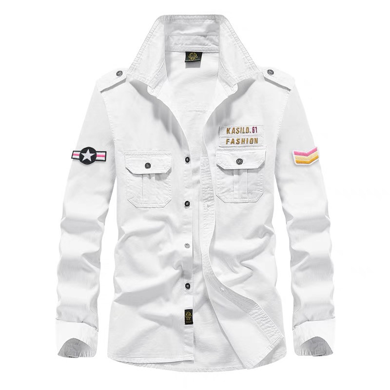 美式空军学院风飞行学员衬衫军装二战德式工装伞兵军迷战术衬衣潮