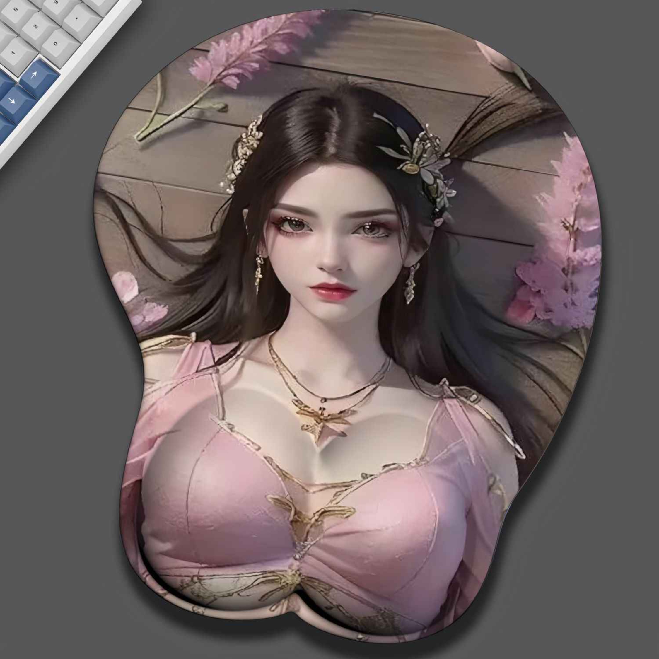 斗破苍穹美杜莎护腕鼠标垫3D大胸硅胶立体办公动漫云韵软垫手腕托