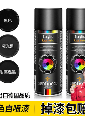 黑色自喷漆黑漆不掉色哑光黑磨砂亮黑黑油手摇防锈亚光手喷漆小瓶