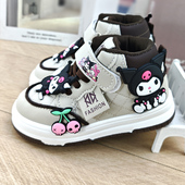库洛米女童鞋 防水防滑 幼儿园高帮宝宝鞋 子运动鞋 防滑3岁5岁秋冬季