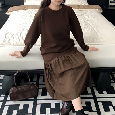 个性系女宽松显瘦遮肉打底连衣裙