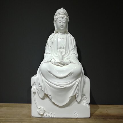 净瓶观音德化窑白瓷艺术品人物摆件佛像陶瓷收藏工艺礼品装饰品