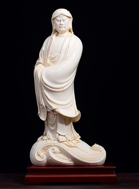 陶瓷渡江达摩佛像摆件工艺品中式客厅禅意家居会所软装饰品收藏品