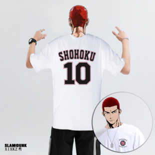 灌篮高手t恤号码纯棉灌湘北全国大赛训练服樱木花道流川枫三井