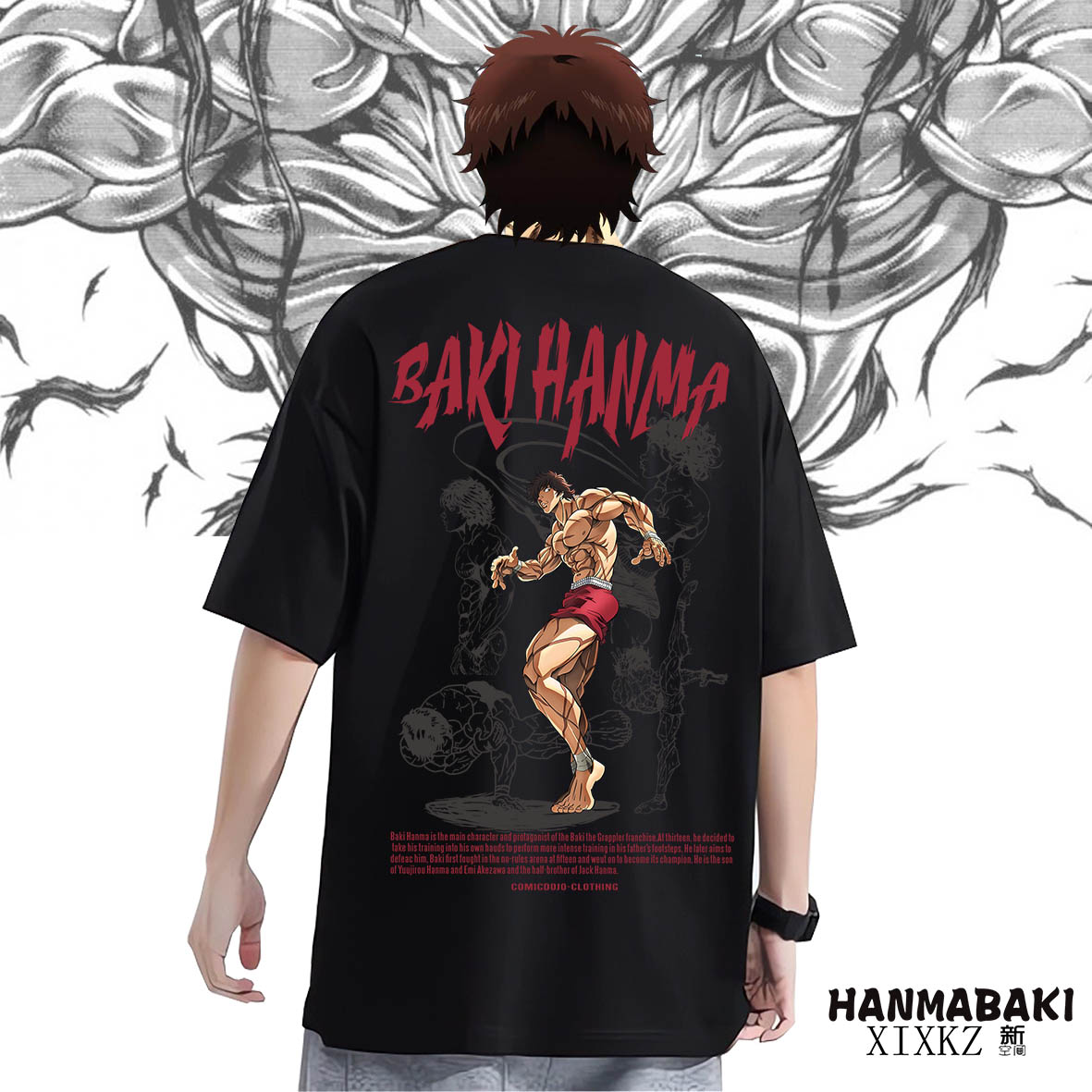 新款纯棉BAKI刃牙春夏季周边衣服