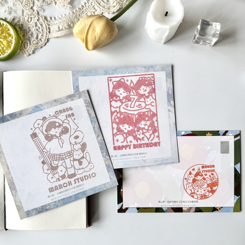 「3.27新品」七周年特辑印章丨盖章明信片三月原创集市限定人物
