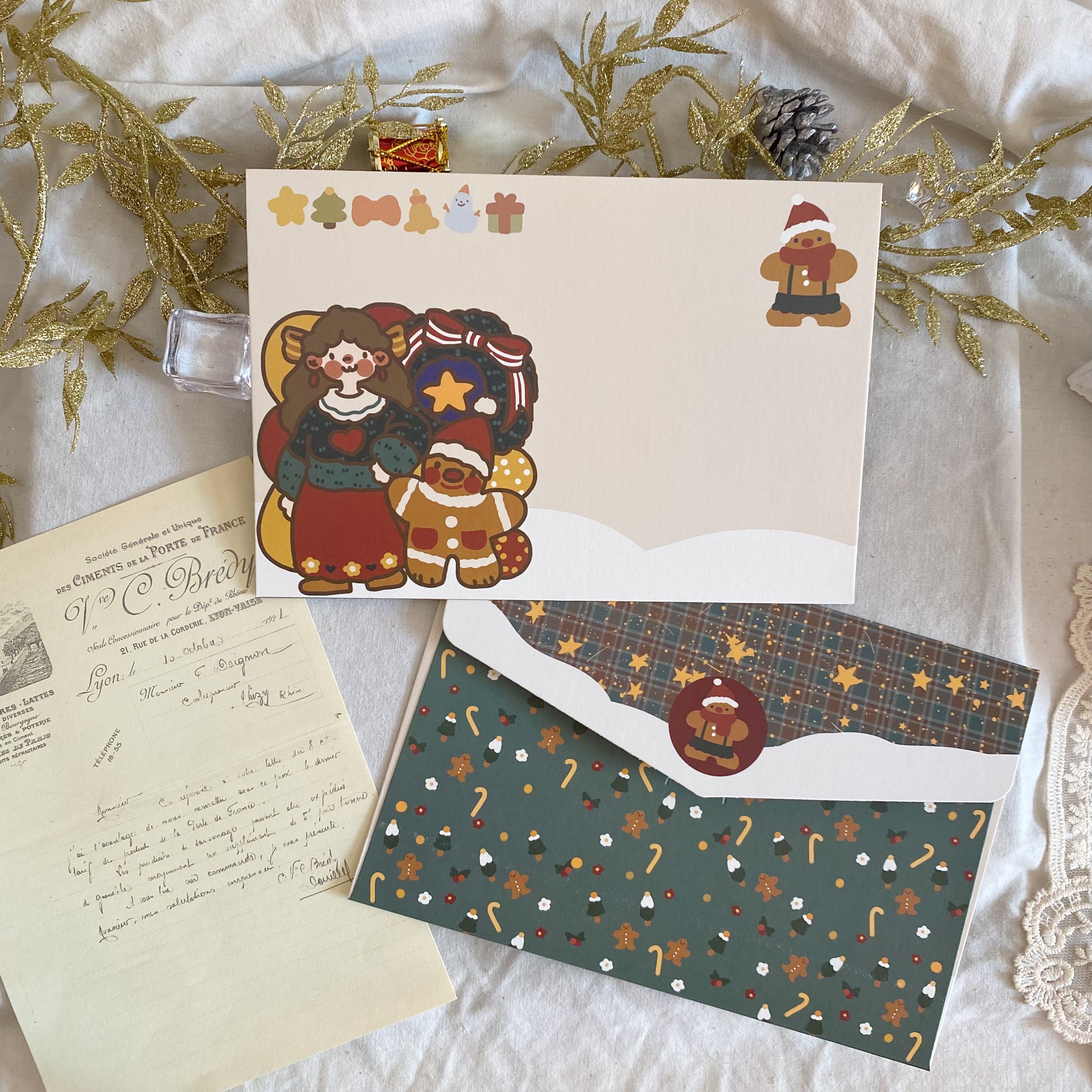 三月原创设计信封信纸套装