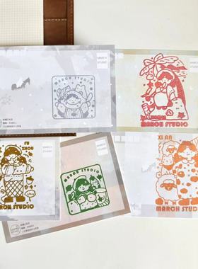 「9.20新品」集市限定盖章明信片丨三月原创设计印章打卡可爱